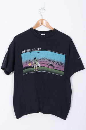 USA Made 90s Perris Valley Print Single Stitch T-Shirt (L)