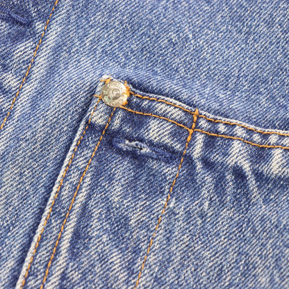 Vintage RALPH LAUREN Tan Corduroy Collar Blue Denim Boxy Utility Jacket (M)