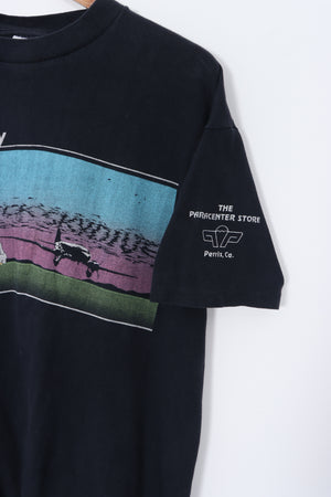 USA Made 90s Perris Valley Print Single Stitch T-Shirt (L)