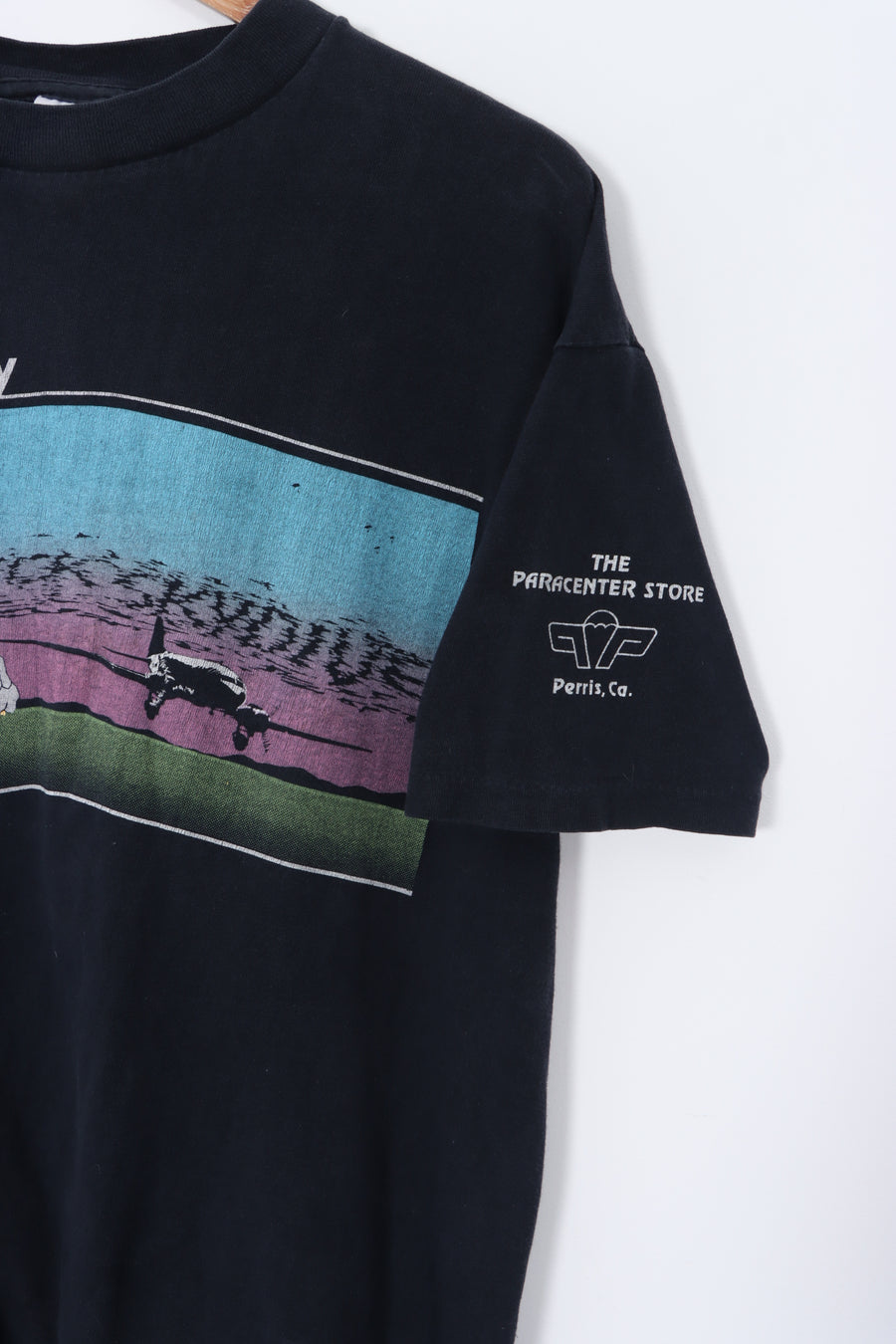 USA Made 90s Perris Valley Print Single Stitch T-Shirt (L)