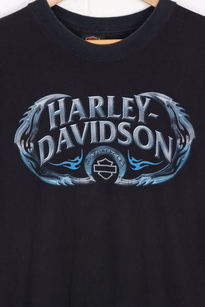 HARLEY DAVIDSON Blue Chrome Illinois Destination Tee USA Made (S-M)