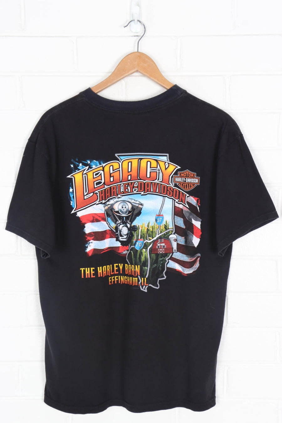 HARLEY DAVIDSON Blue Chrome Illinois Destination Tee USA Made (S-M)