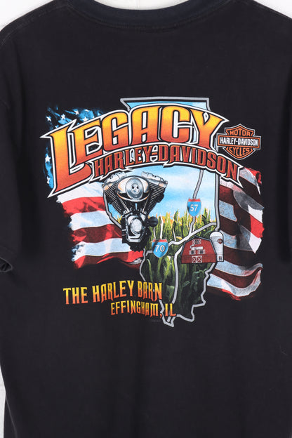 HARLEY DAVIDSON Blue Chrome Illinois Destination Tee USA Made (S-M)