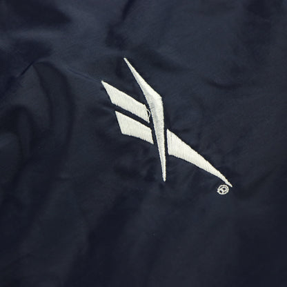 REEBOK Spell Out Embroidered Logo Navy Zip Up Windbreaker Jacket (XL)