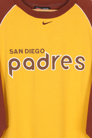 NIKE Centre Swoosh San Diego Padres MLB Baseball Raglan Tee (XL)