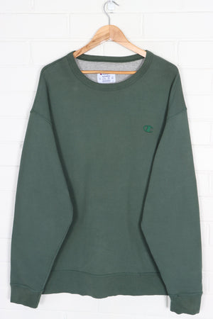 CHAMPION Green Monochrome Embroidered Logo Sweatshirt (2XL)