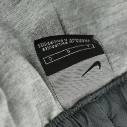 NIKE Embroidered Spell Out Logo Swoosh Parachute Grey Track Pants (L)