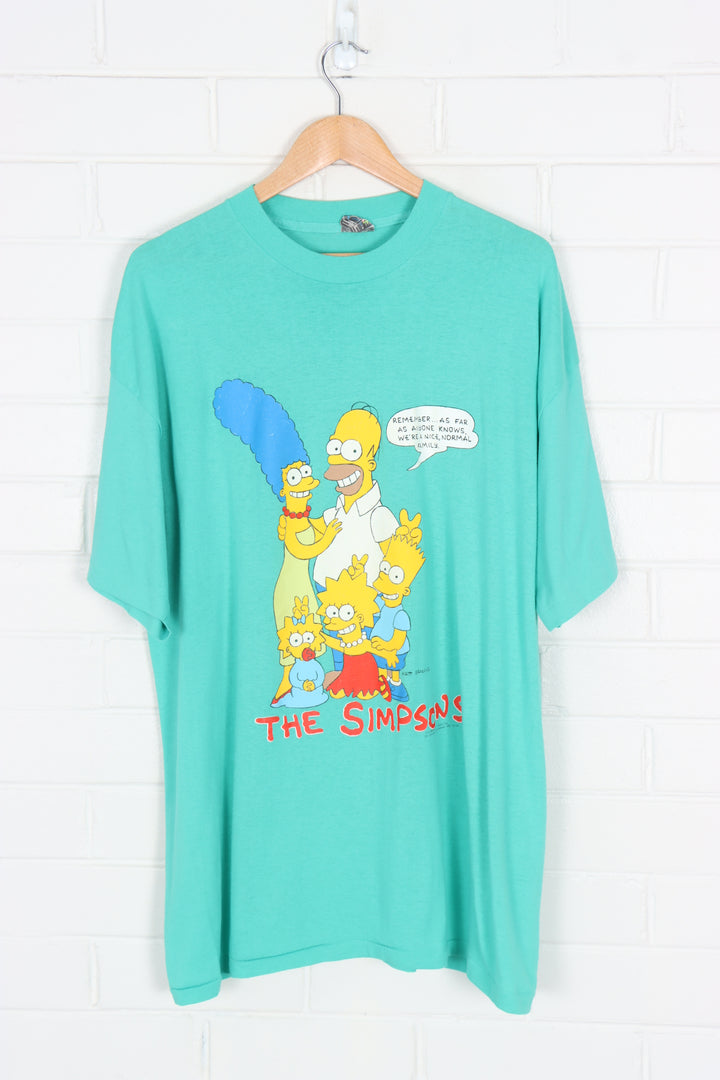 1990 VINTAGE The Simpson Teal Family Graphic Tee (XXXL)