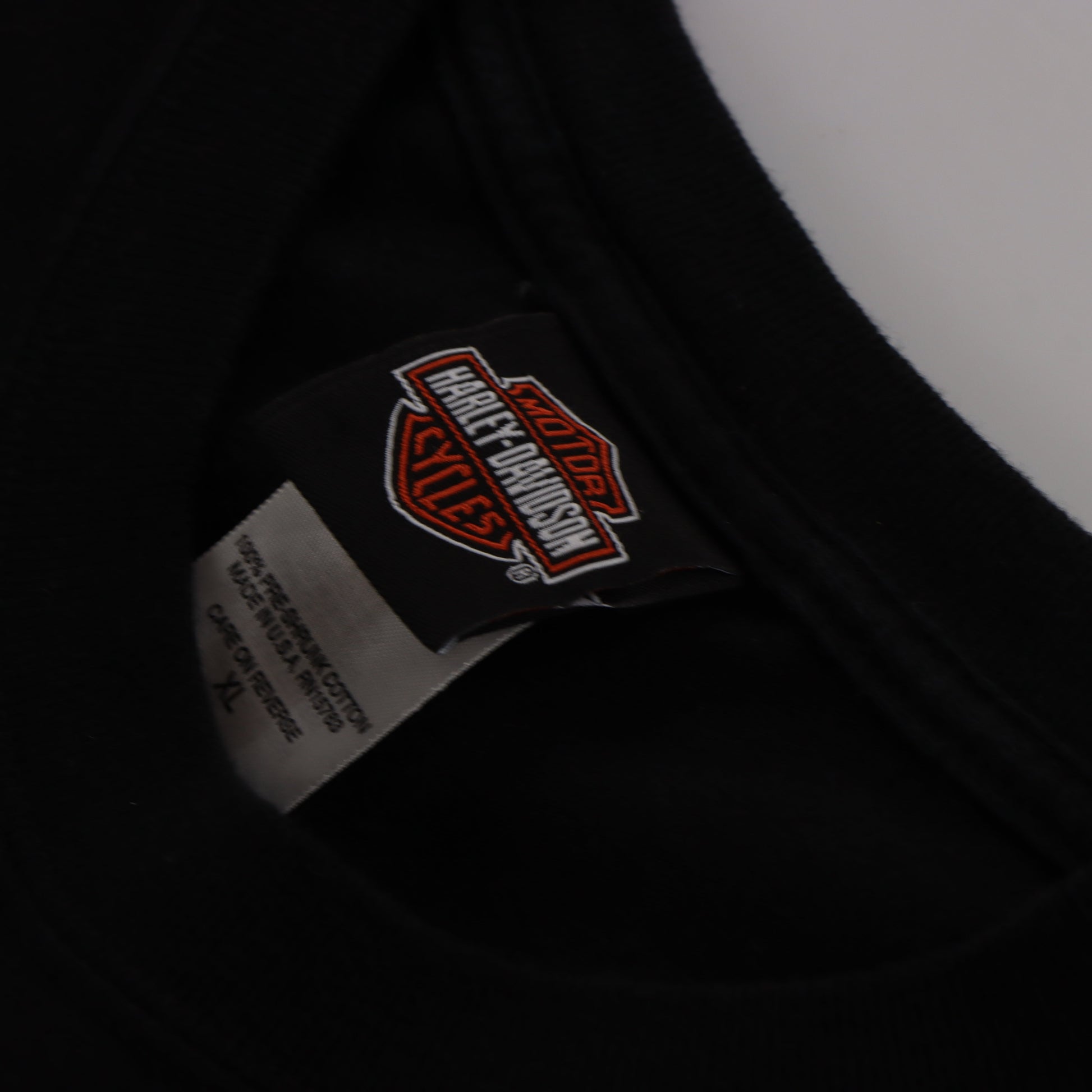 Vintage HARLEY DAVIDSON California Beach Destination Black USA Made Motorcycle T-Shirt (XL) Vintage Sole Melbourne