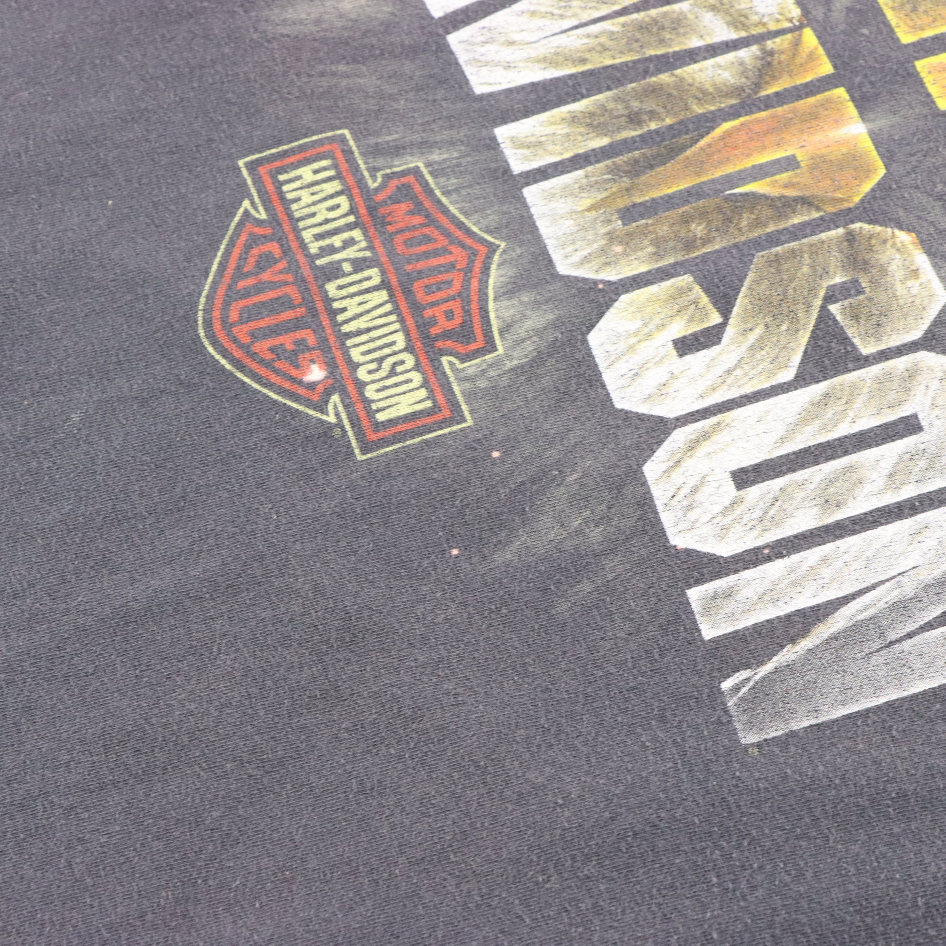 Vintage HARLEY DAVIDSON 'Steel Horse' Eagle Faded Grey Motorcycle T-Shirt (XL) Vintage Sole Melbourne