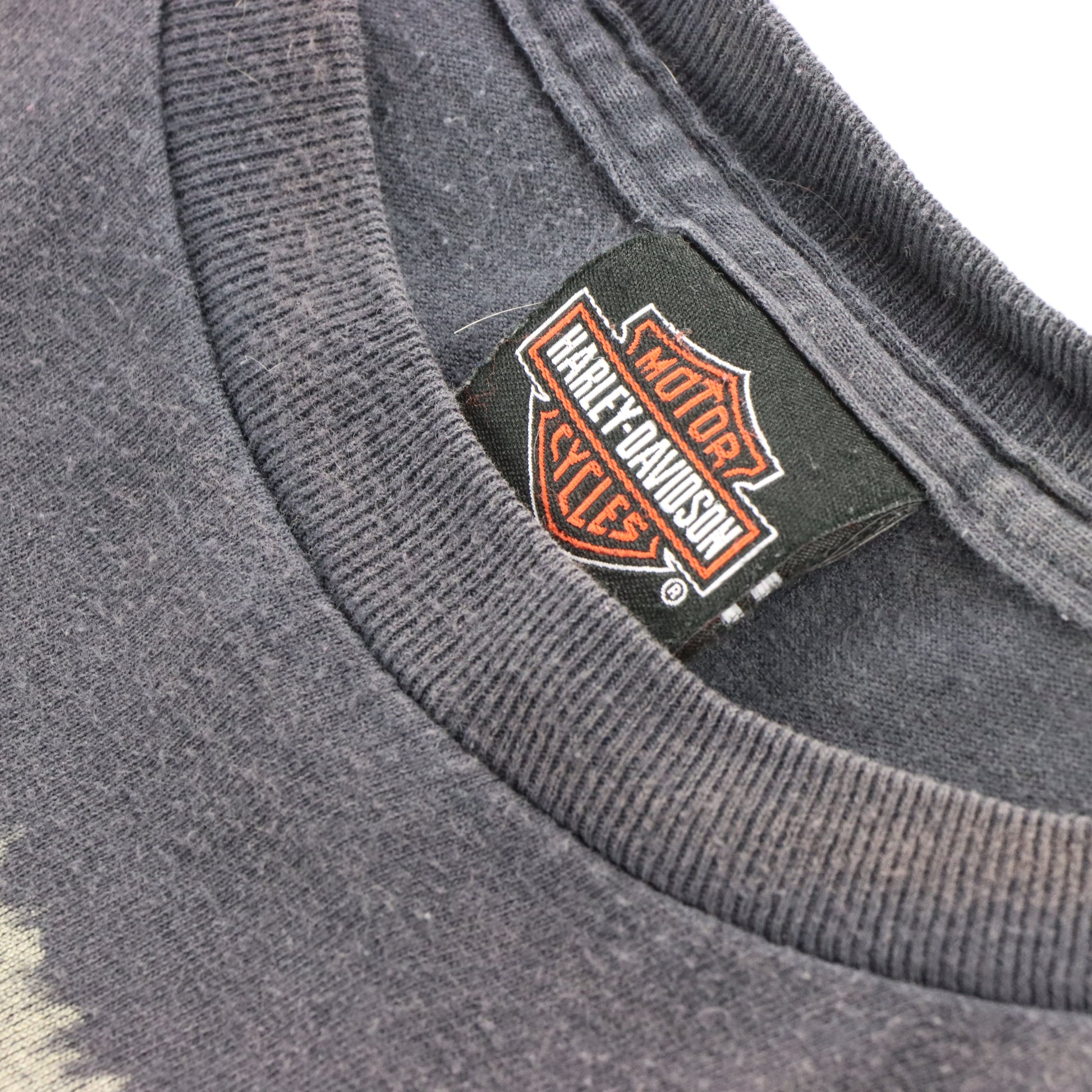 Vintage HARLEY DAVIDSON 'Steel Horse' Eagle Faded Grey Motorcycle T-Shirt (XL) Vintage Sole Melbourne