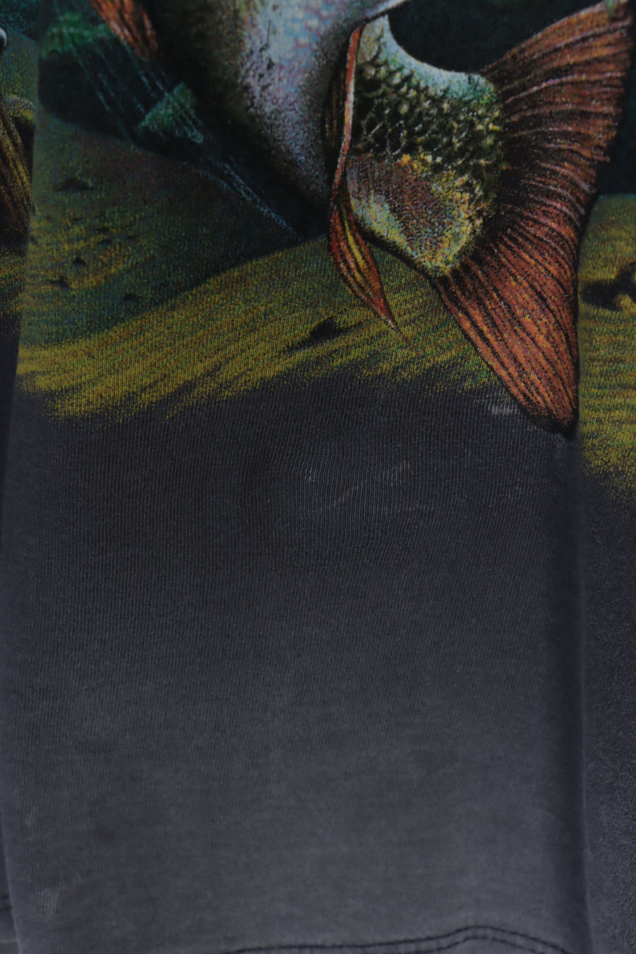 Fishing Trout & Ducks Grey & Colourful All Over Animal USA Made T-Shirt (L)