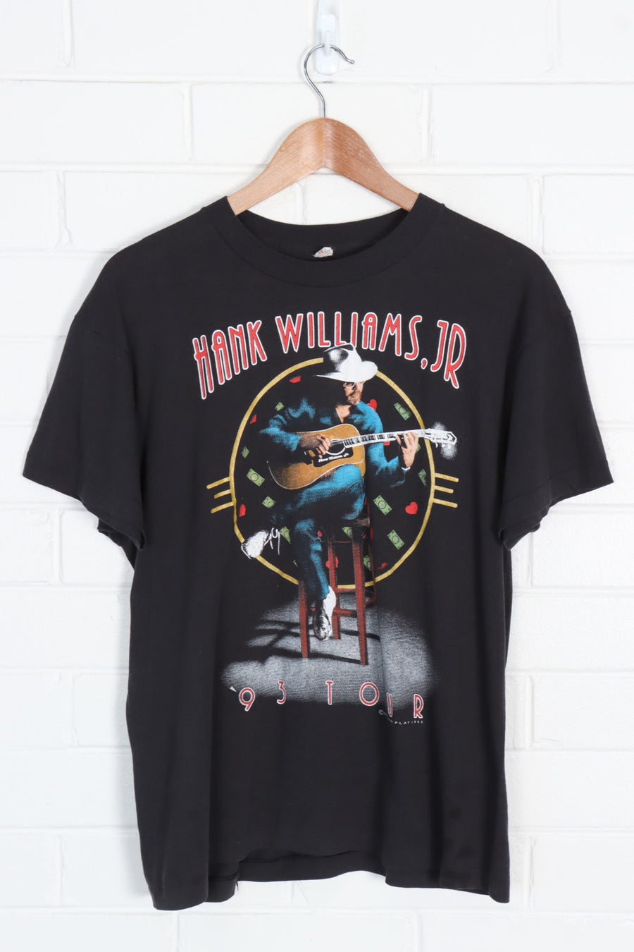 Vintage 1993 Tour Hank Williams JR USA Made 50/50 Tee (M-L)