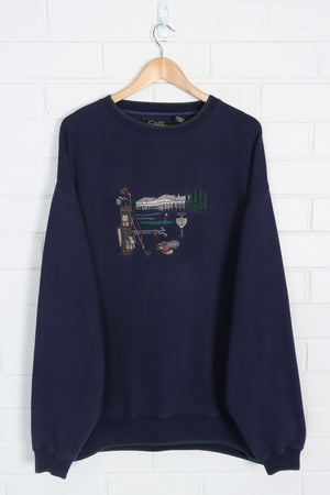 Golf Country Club Embroidered Navy Blue Sweatshirt (XXL)