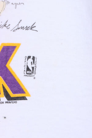 NBA LA Lakers 1987/1988 Autographed Single Stitch T-Shirt USA Made (S)
