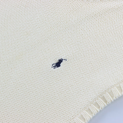 Vintage RALPH LAUREN Embroidered Cream & Navy Vest (L-XL) Vintage Sole Melbourne