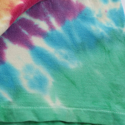 Vintage Magic Mushroom Psychedelic Tie-Dye Rainbow Single Stitch T-Shirt (XL)