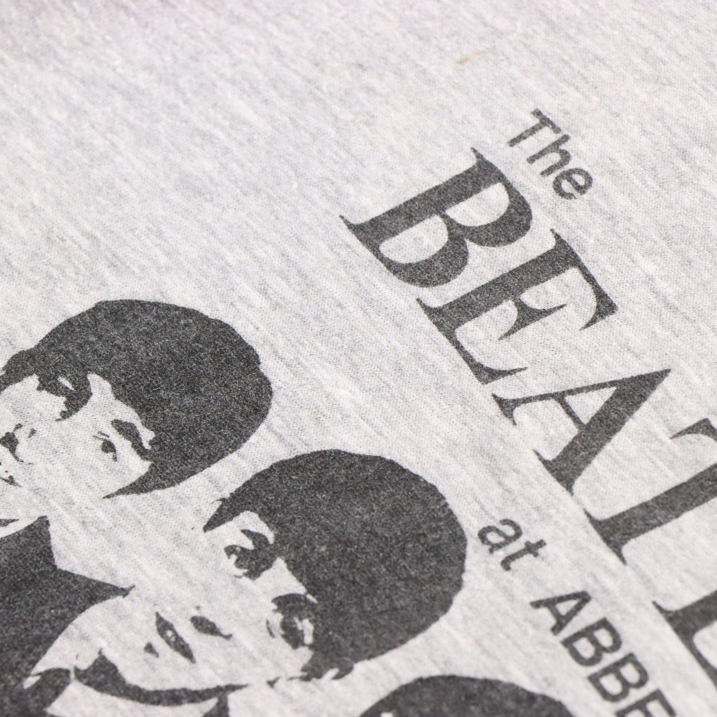 Vintage ABBEY ROAD X BEATLES Grey & Black Single Stitch Band T-Shirt (XS)