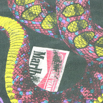 Vintage MARLBORO 'Snake Pass' Pocket Cigarette Black Single Stitch T-Shirt (XL)