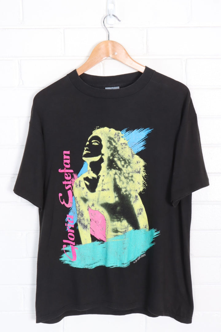 Gloria Estefan 1991 'Into The Light' Tour Yellow Front Back Single Stitch Tee USA Made (M-L)