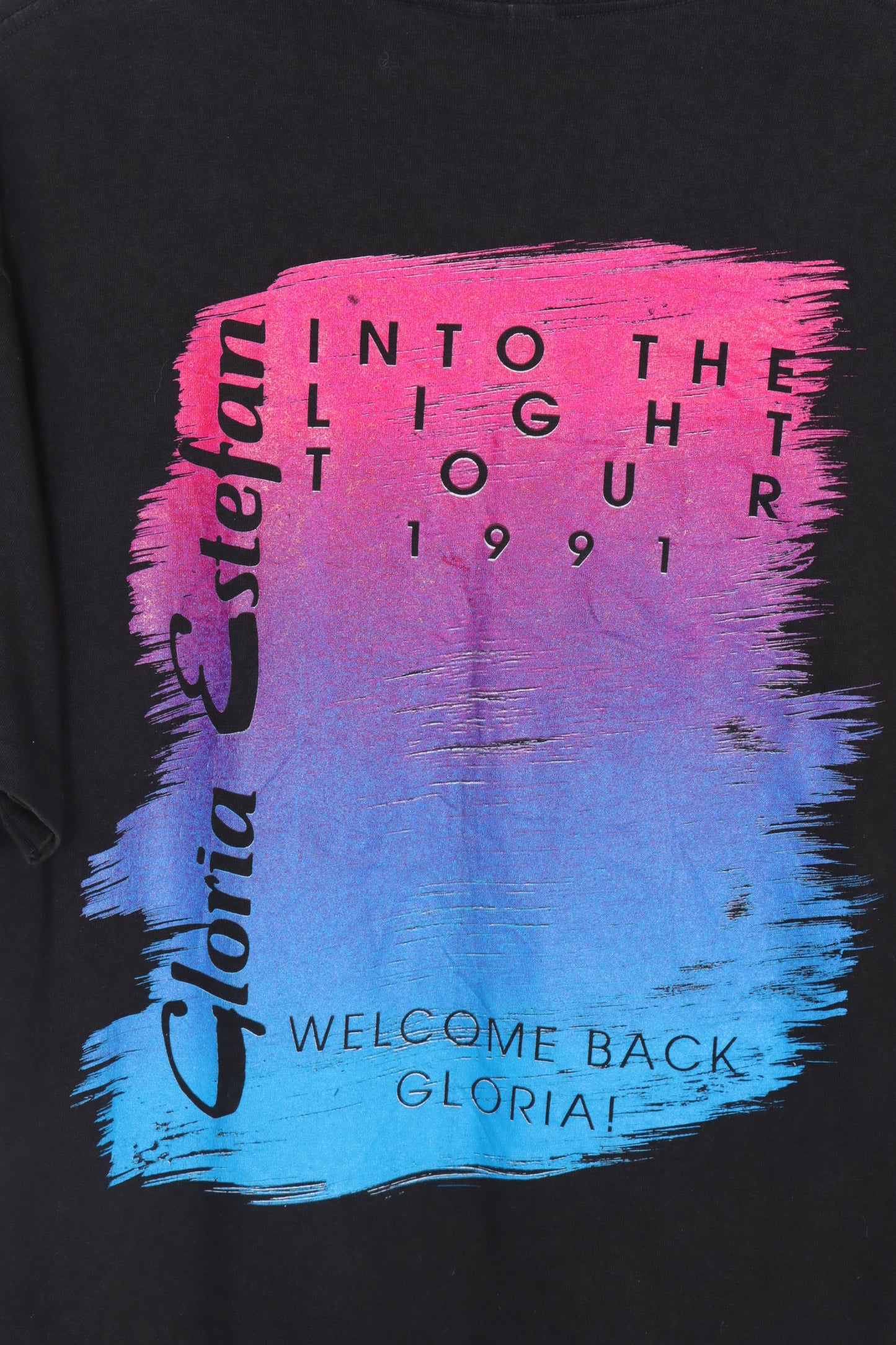 Gloria Estefan 1991 'Into The Light' Tour Yellow Front Back Single Stitch Tee USA Made (M-L)