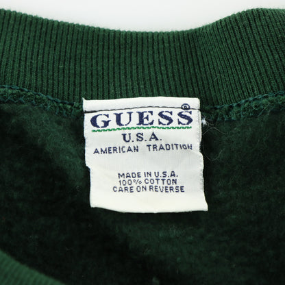GUESS Embroidered Logo USA Made Forest Green Sweatshirt (XL-XXL)