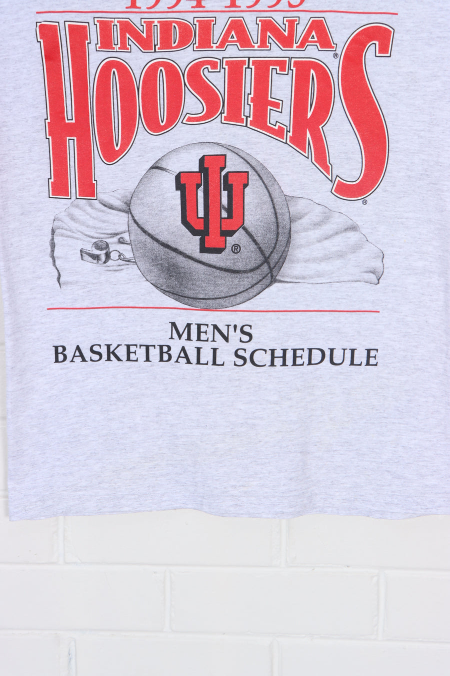 Indiana Hoosiers 1994/1995 Basketball Schedule NUTMEG T-Shirt USA Made (M)