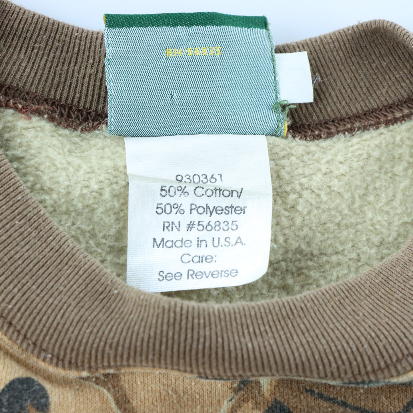 CABELA All Over Leafy Camo USA Made Hunting Sweatshirt (L)