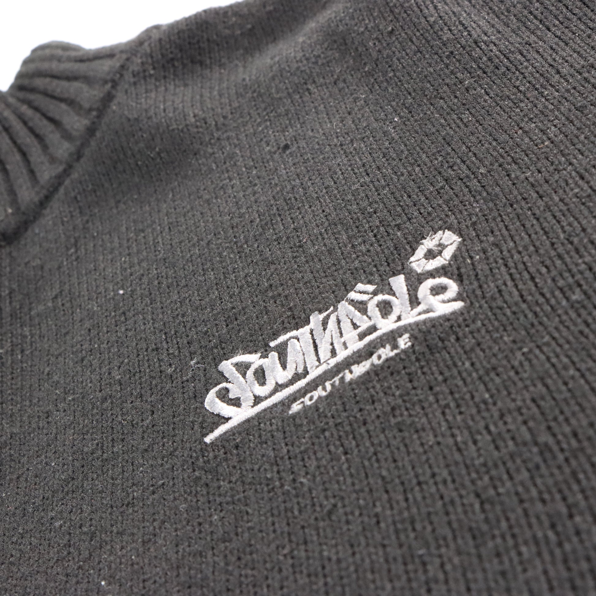 Vintage SOUTHPOLE Embroidered Face 1/4 Zip Y2K Style Black Knit Sweater (XXL) Vintage Sole Melbourne