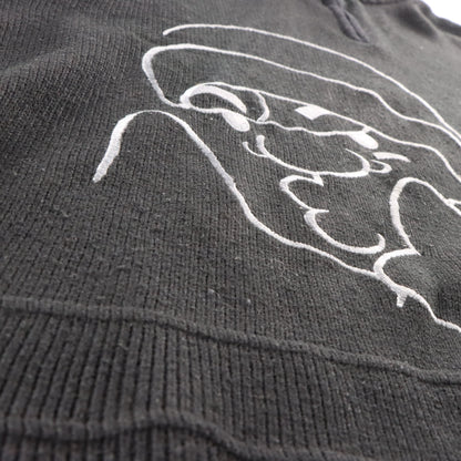 Vintage SOUTHPOLE Embroidered Face 1/4 Zip Y2K Style Black Knit Sweater (XXL) Vintage Sole Melbourne