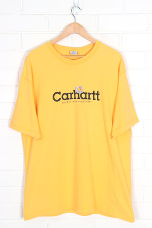 CARHARTT Yellow 'Hard at Work Since 1889' Logo Graphic Tee (XL)