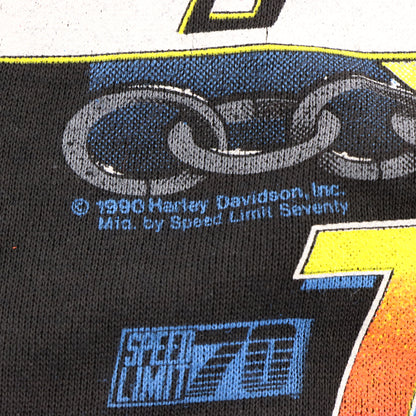 Vintage 1990 HARLEY DAVIDSON "Built Tough" Tattooed Biker USA Made Sweatshirt (M) Vintage Sole Melbourne