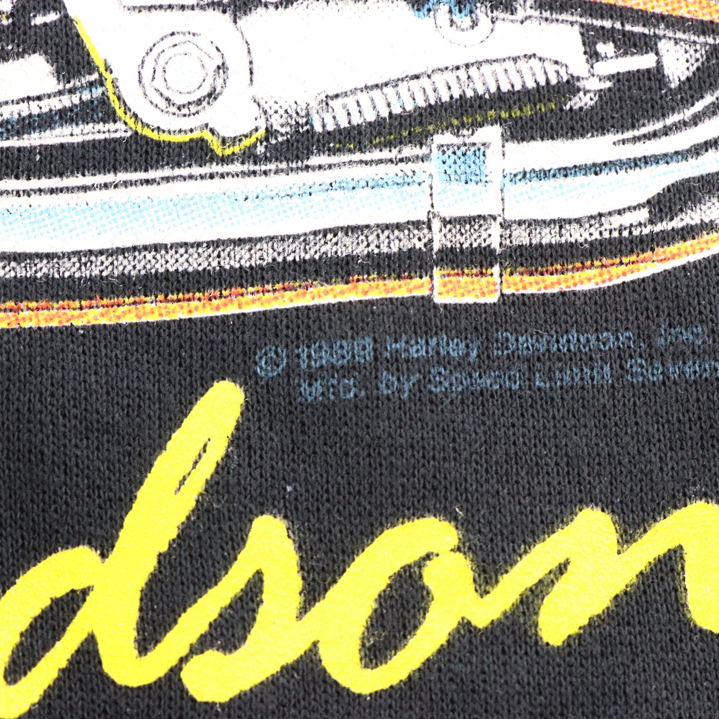 Vintage 80s HARLEY DAVIDSON "Good Girls Wear Black" Stiletto Boots & Motorcycle USA Made Sweatshirt (S) Vintage Sole Melbourne