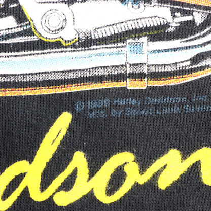Vintage 80s HARLEY DAVIDSON "Good Girls Wear Black" Stiletto Boots & Motorcycle USA Made Sweatshirt (S) Vintage Sole Melbourne