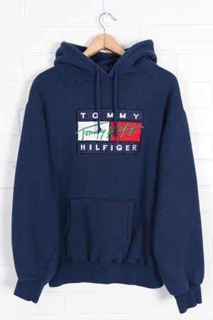 Bootleg TOMMY HILFIGER Embroidery Box Logo Heavy Weight Hoodie (XL)