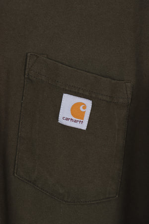 CARHARTT Khaki Green Classic Badge Pocket 3-Button Tee (XXXL)