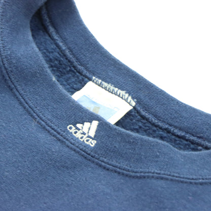 Vintage ADIDAS Navy Collar Embroidered Logo Retro USA Made Navy Sweatshirt (L-XL) Vintage Sole Melbourne
