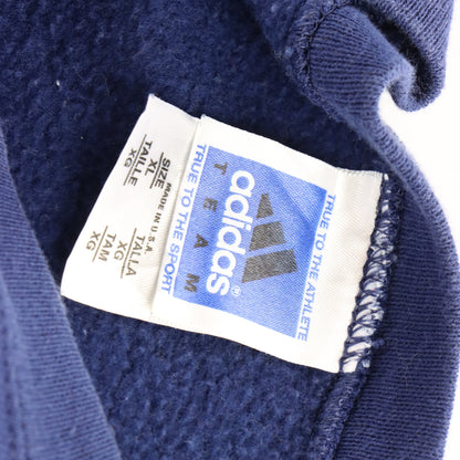 Vintage ADIDAS Navy Collar Embroidered Logo Retro USA Made Navy Sweatshirt (L-XL) Vintage Sole Melbourne