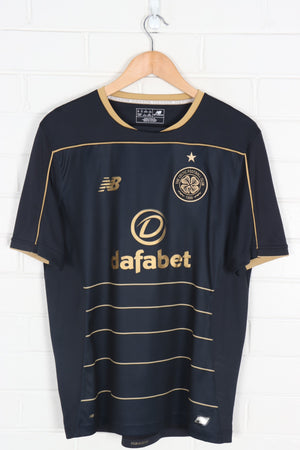 NEW BALANCE Celtic Football Club Black & Gold Soccer Jersey (M)