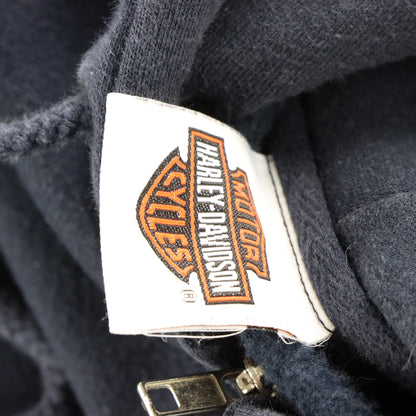Vintage HARLEY DAVIDSON 'Four Rivers' Lady Blue Flame Zip Up Hooded Sweatshirt (XL) Vintage Sole Melbourne