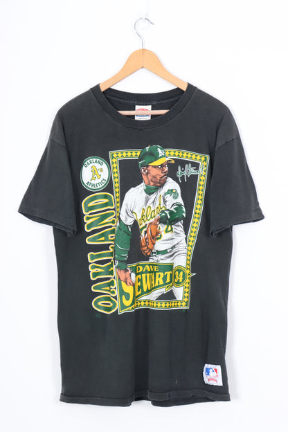 NUTMEG Oakland A's MLB Dave Stewart USA Made T-Shirt (L-XL)