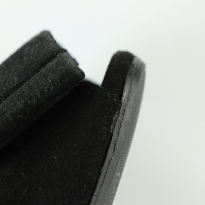MIU MIU Suede Double Bow Peep Toe Black Italy Made Pump Heels (36)