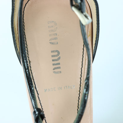 MIU MIU Patent Leather Bow Italy Made Pointed Toe Stiletto Heels (39.5)
