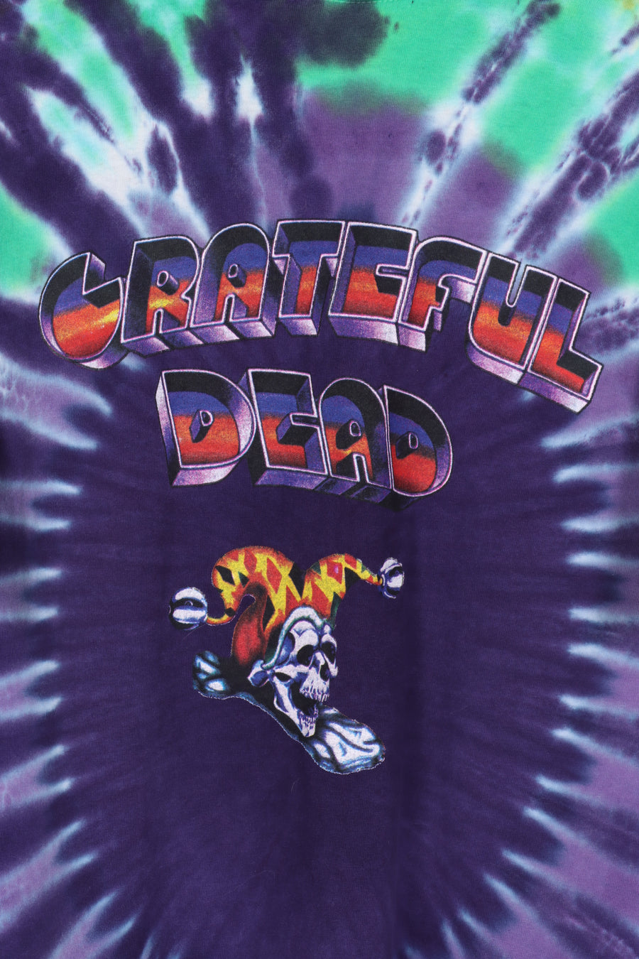 GRATEFUL DEAD 1993 Skeleton Jack in the Box Colourful Tie Dye Tee (L)