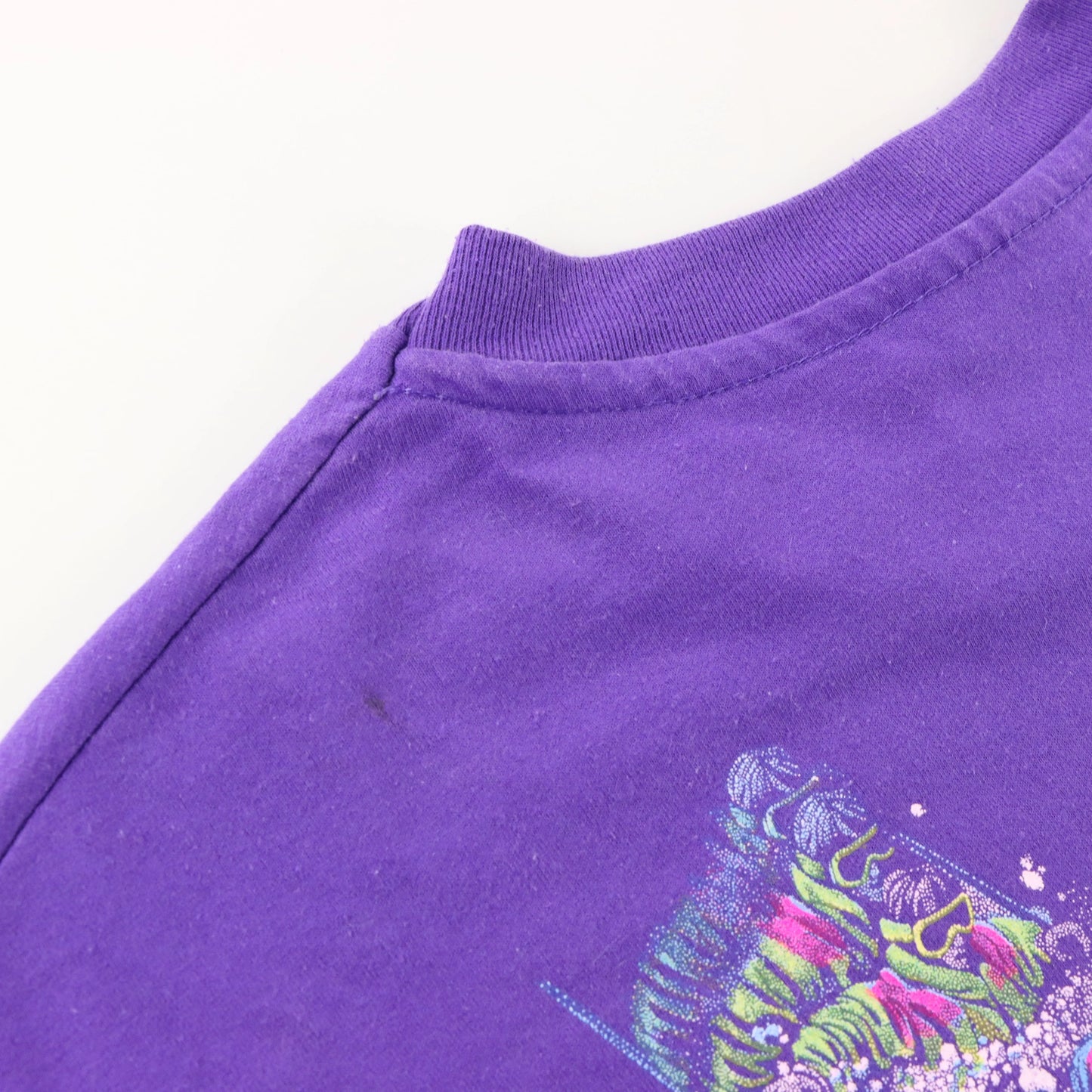 Vintage Okemo Ski Resort Double Sided Purple Single Stitch Tee USA Made (M TALL)