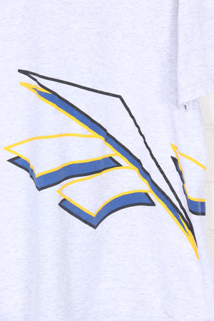 REEBOK Big Logo Grey & Yellow Sports Tee (M-L)