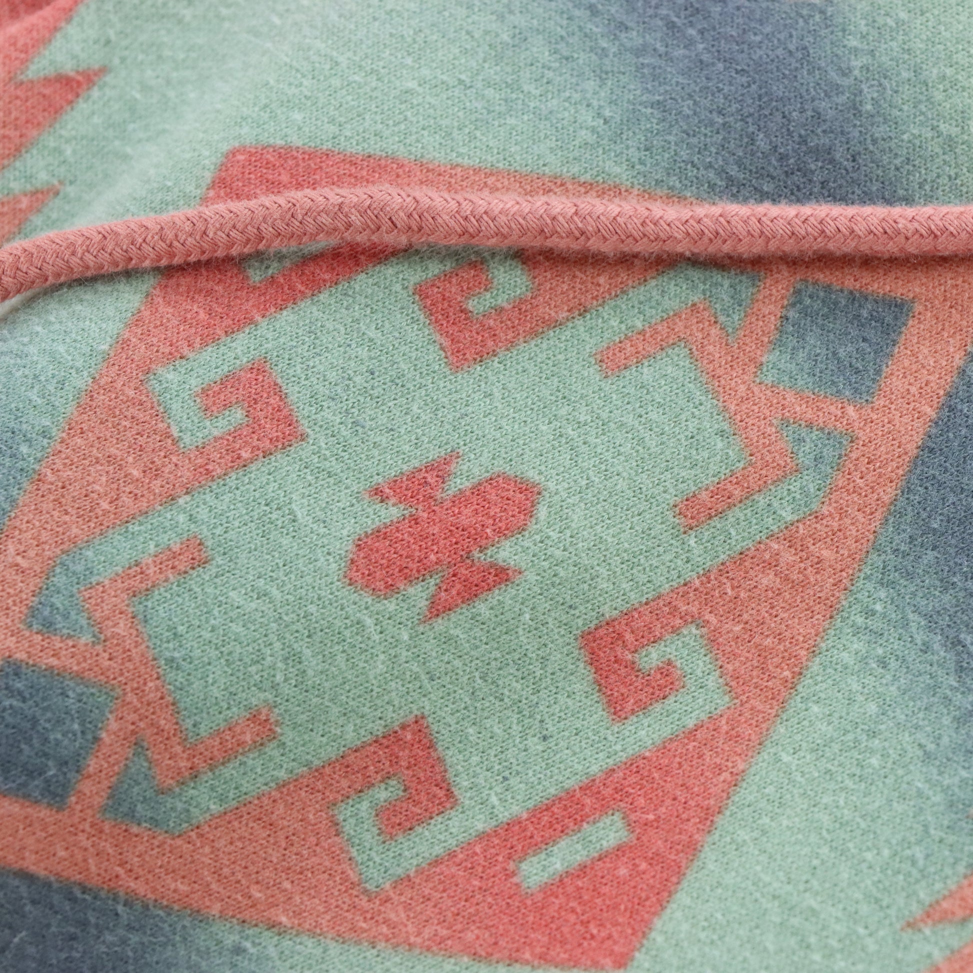 Vintage POLO RALPH LAUREN Aztec South Western Salmon Pink Quarter Zip Sweatshirt (M) Vintage Sole Melbourne
