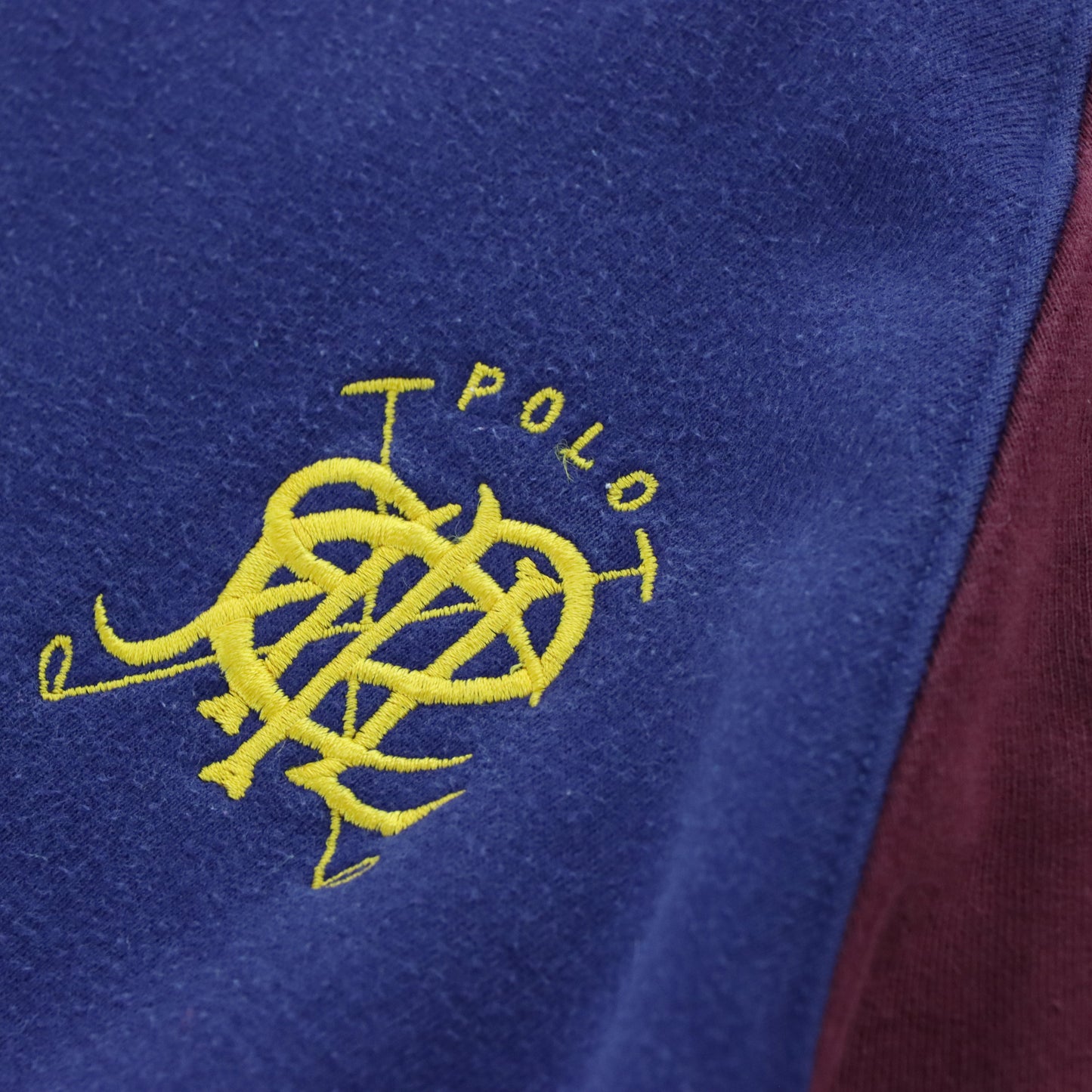 Vintage POLO RALPH LAUREN Maroon & Navy Embroidered Sweatshirt (XS-S) Vintage Sole Melbourne