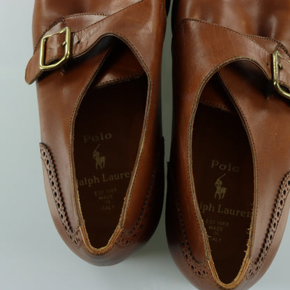 RALPH LAUREN POLO Brown Oxford Monk Strap Leather Shoes (9.5)