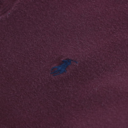 Vintage POLO RALPH LAUREN Maroon & Navy Embroidered Logo Rugby Sweatshirt (L-XL) *Aubs Vintage Sole Melbourne